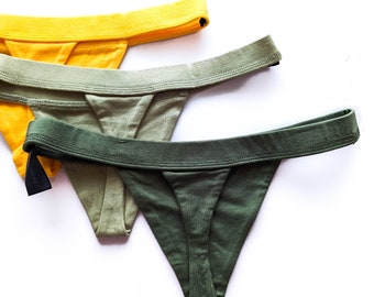 Tanga de Bambú, Tanga de Mujer, Tanga de Algodón, Ropa Interior de Tela Natural, Tanga de Color Sólido, Tangas Hipster, Ecológico, Tanga Arco Iris, Mujer