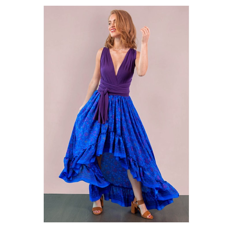 Pink Bohemian Skirt Ruffle Maxi Skirt Lightweight Summer Etsy