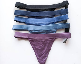 Tanga de algodón orgánico, tanga de bambú, ropa interior hipster, tanga negra, ropa interior de mujer, ropa interior natural, tanga de algodón para mujer, ecológica