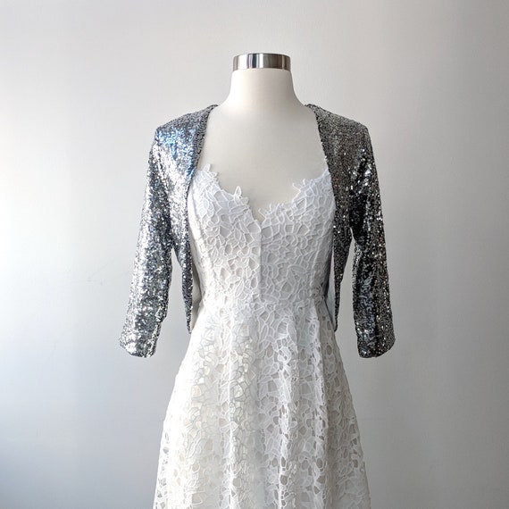silver sequin bolero