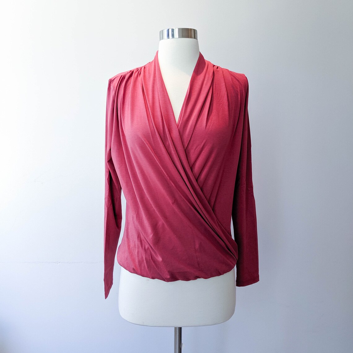 Yoga Wrap Top Long Sleeve Wrap Top Organic Cotton Tshirt Etsy