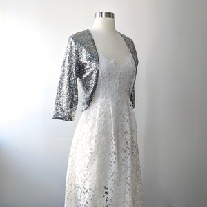 Sequin Bridal Bolero, Champagne Gold Bolero, Simple Silver Bolero, Navy Sequin Bolero, Holiday, Classic Bolero, Simple Bolero CLEARANCE image 7