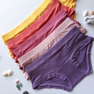 Organic Cotton Underwear, Womens Banded Undies, Natural Bamboo Briefs, Womens Boybriefs, Boyshorts, Solid Undies, Eco Panties