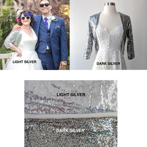 Sequin Bridal Bolero, Champagne Gold Bolero, Simple Silver Bolero, Navy Sequin Bolero, Holiday, Classic Bolero, Simple Bolero CLEARANCE image 8