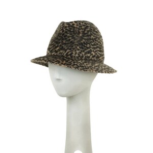 Cheetah Animal Print Fedora Hat for Women, Stingy Brim Fur Felt Hat, Womens Hat, Ladies Fedora, Ladies Hat, Millinery Hat image 2