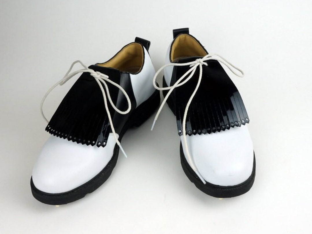 Black Patent Leather Kilties for Mens Golf Shoes Best Golf Etsy