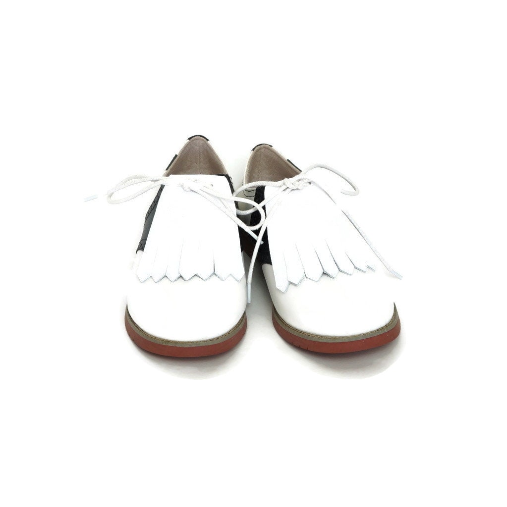 Alligator Leather Shoe Kilties: White Golf Shoe Fringes - Etsy display picture 1
