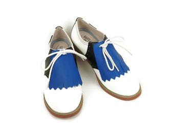 Royal Blue Kilties für Damen Golf Schuhe Golf Accessoires Damen Golf Schuhe Kilt Cheerleading, Golf Geschenk, Swing Dance Schuh Dekoration
