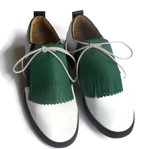 Kelly Green Leather Shoe Fringes for Mens Golf Shoes, Sneakers, Golf Accessories Shoe Accessories for Swing Dance Shoes, Golf Gift for Him,