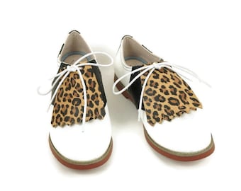Animal Print Leather Golf Shoe Kilties: Women's Swing Dance Accessories