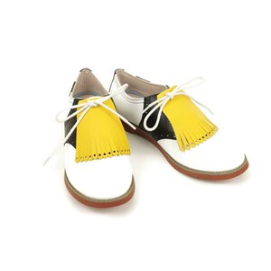Canary Yellow Kilties for Womens Golf Shoes, Saddle Shoes, Ladies Golf Shoes, Lindy Hop Shoes, Golf Gift for Mom, Golf Gifts, image 6