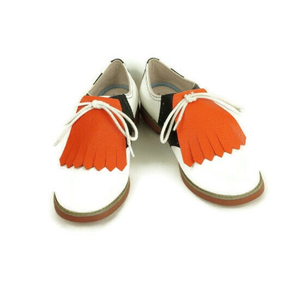 Womens saddle golf shoes top