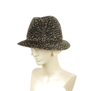 Cheetah Animal Print Fedora Hat for Women, Stingy Brim Fur Felt Hat, Womens Hat, Ladies Fedora, Ladies Hat, Millinery Hat image 7