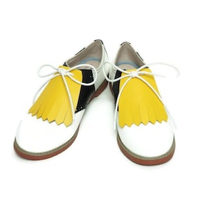 Canary Yellow Golf Shoes Kilties, Golf Shoes for Women, Shoe Accessories, Shoe Fringes, Shoe Clips, Golf Gifts, Lindy Hop, Shoe Decoration