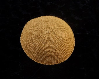 Yarmulke de oro metálico, Yarmulke de boda, Kippah de oro, Chuppah Yarmulka, Yarmulke, Kippah de boda, Yarmulka elegante, Yarmulke elegante Tamaño S/M