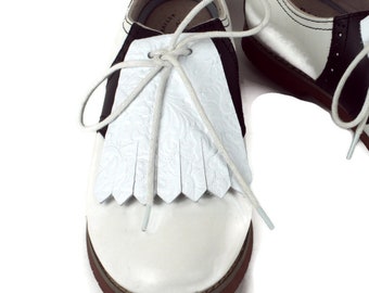 White Western Saddle Golf Shoe Kilties for Swing Dance Shoe Fringe, Gifts for Golfers, Shoe Accessories, Golf Gift Mom Golf Gifts Golf