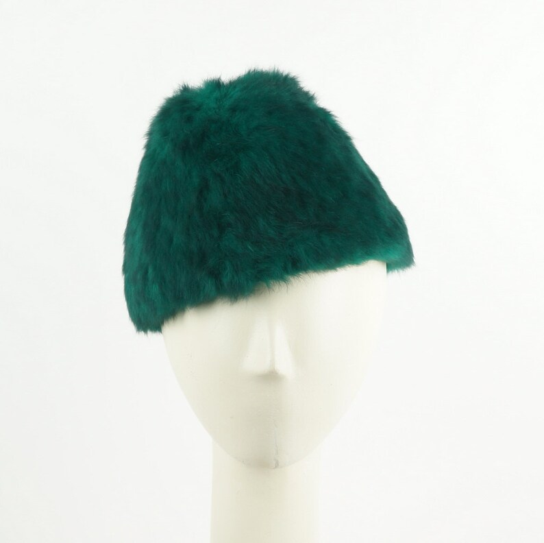 Emerald Green Cossack Hat for Women, Handmade Fur Felt Hat, Winter Hat Ladies image 2