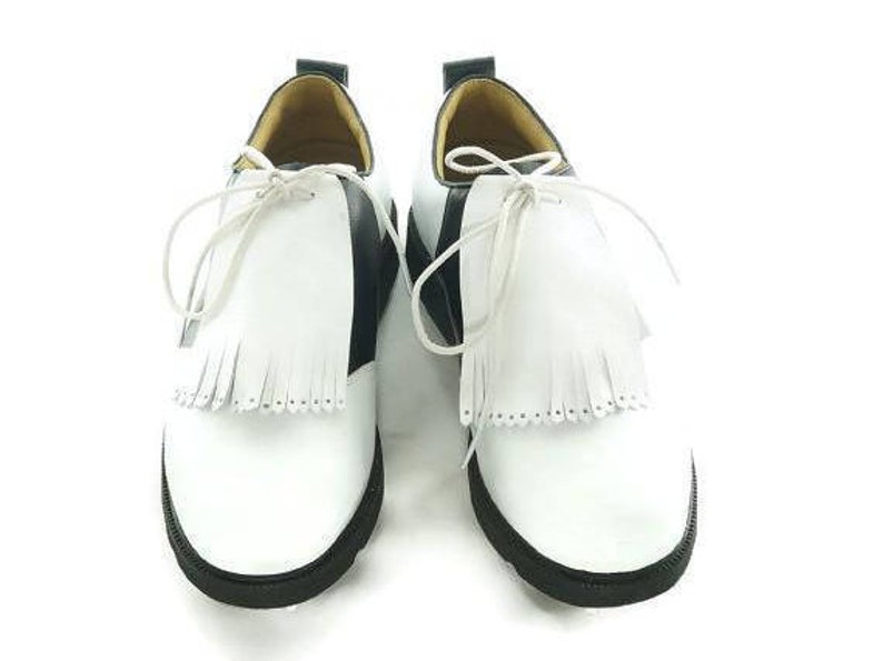 White Kilties for Mens Golf Shoes, Shoe Fringes, Best Golf Gift, Golf Gift for Men, Presents for Dad, Gifts for Golfers, Golf Presents image 1
