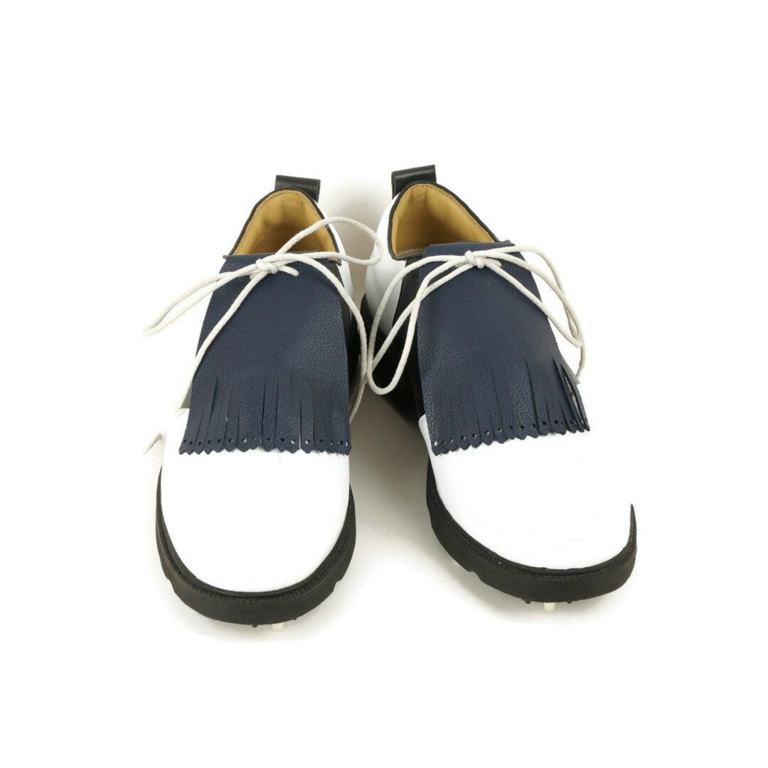 Dark Blue Leather Kilties for Mens Golf Shoes, Shoe Fringes for Saddle