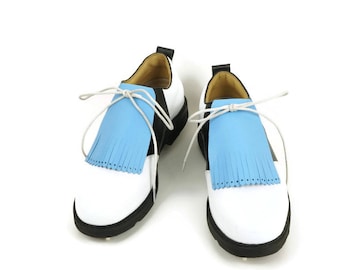 Dark Baby Blue Kilties for Mens Golf Shoes, Swing Dance Shoes, Golf Accessories, Mens Golf Shoes Kilties,  Golf Gift Ideas, Shoe Fringes