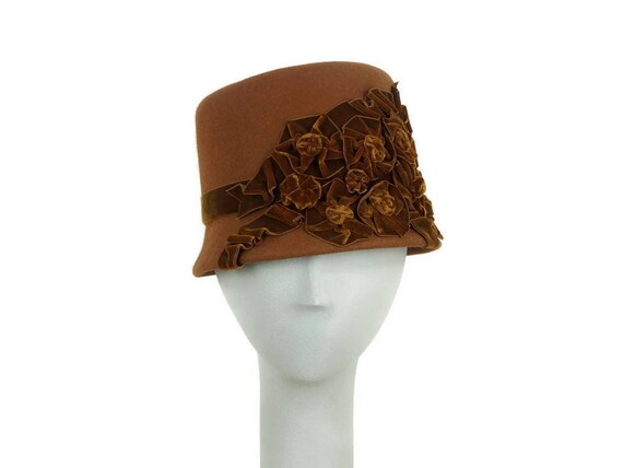 Golden Brown Cloche Hat for Women 