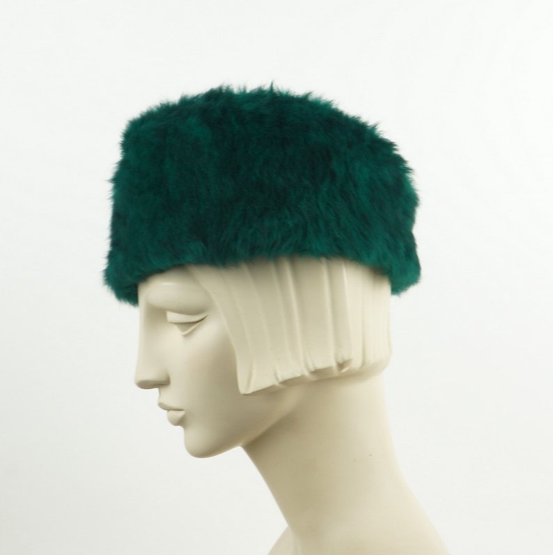 Emerald Green Cossack Hat for Women, Handmade Fur Felt Hat, Winter Hat Ladies image 1