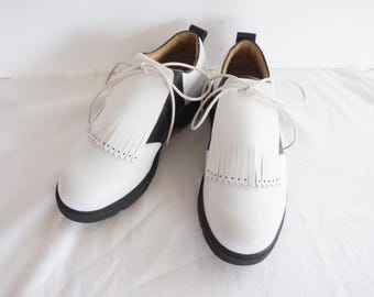 White Kilties for Mens Golf Shoes, Shoe Fringes, Best Golf Gift, Golf Gift for Men, Presents for Dad, Gifts for Golfers, Golf Presents