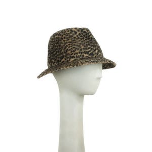Cheetah Animal Print Fedora Hat for Women, Stingy Brim Fur Felt Hat, Womens Hat, Ladies Fedora, Ladies Hat, Millinery Hat image 3