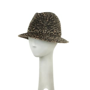 Cheetah Animal Print Fedora Hat for Women, Stingy Brim Fur Felt Hat, Womens Hat, Ladies Fedora, Ladies Hat, Millinery Hat image 4