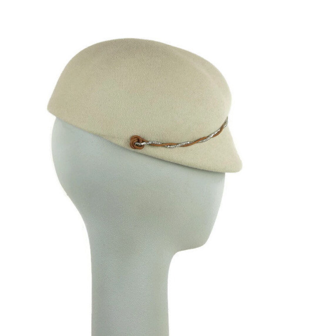 Off White Newsboy Cap Womens Hat Off White Cap Felt Hat Etsy