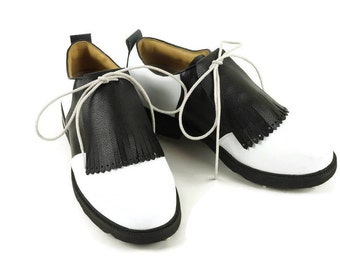 Black Leather Kilties for Mens Golf Shoes, Leather Shoe Fringes, Golf Gift for Dad, Golf Stuff, Golf Gifts for Men, Team Attire