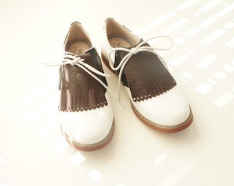 Snakeskin Golf Shoe Kilties: Brown Leather Shoe Fringes
