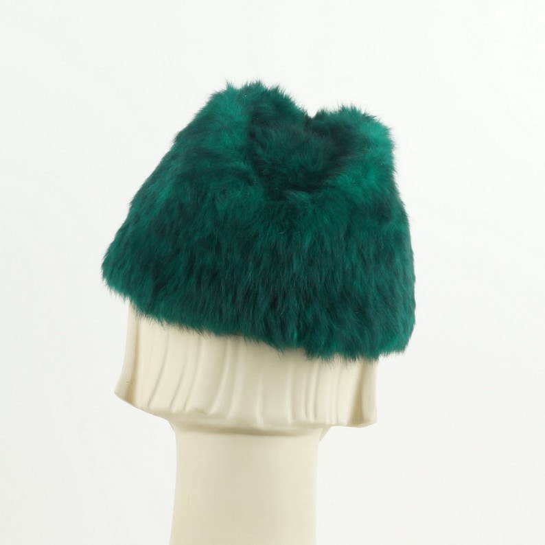 Emerald Green Cossack Hat for Women, Handmade Fur Felt Hat, Winter Hat Ladies image 5