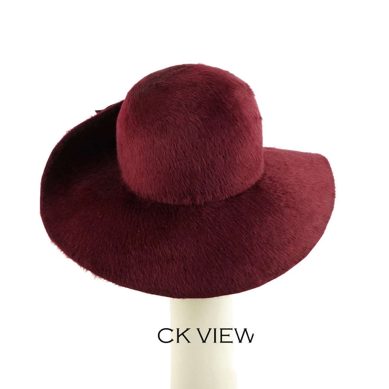 Wide Brim Hat for Women Womens Hat Wedding Hat Burgundy Hat Occasion Hat Dress Hat Mother of the Bride Hat Red Hat Ladies Hat