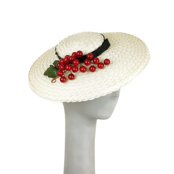 White Hat Saucer Hat Straw Hat Boater 