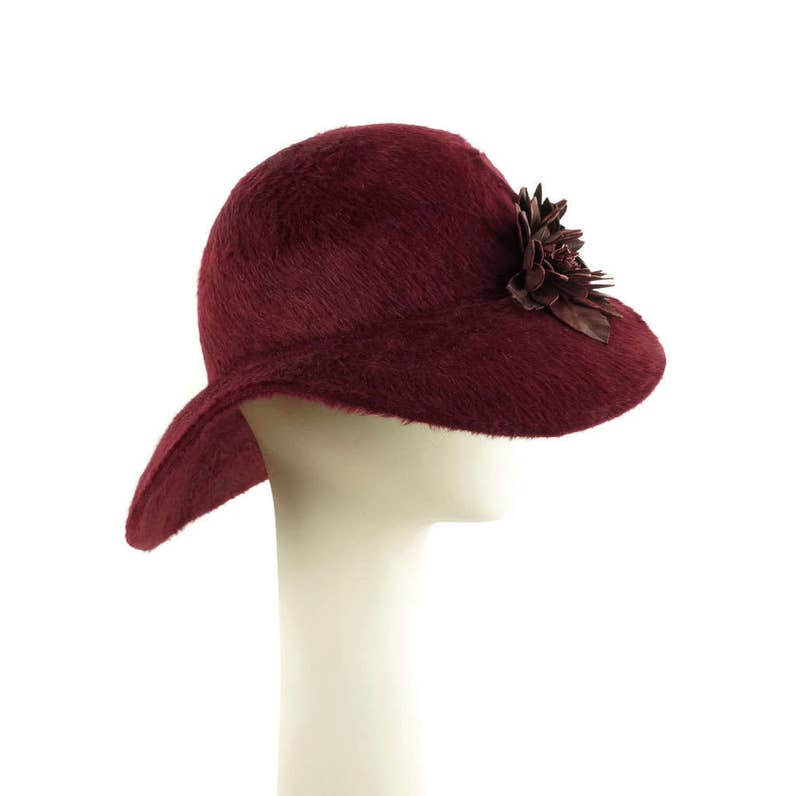 Wide Brim Hat for Women Womens Hat Wedding Hat Burgundy Hat Occasion Hat Dress Hat Mother of the Bride Hat Red Hat Ladies Hat