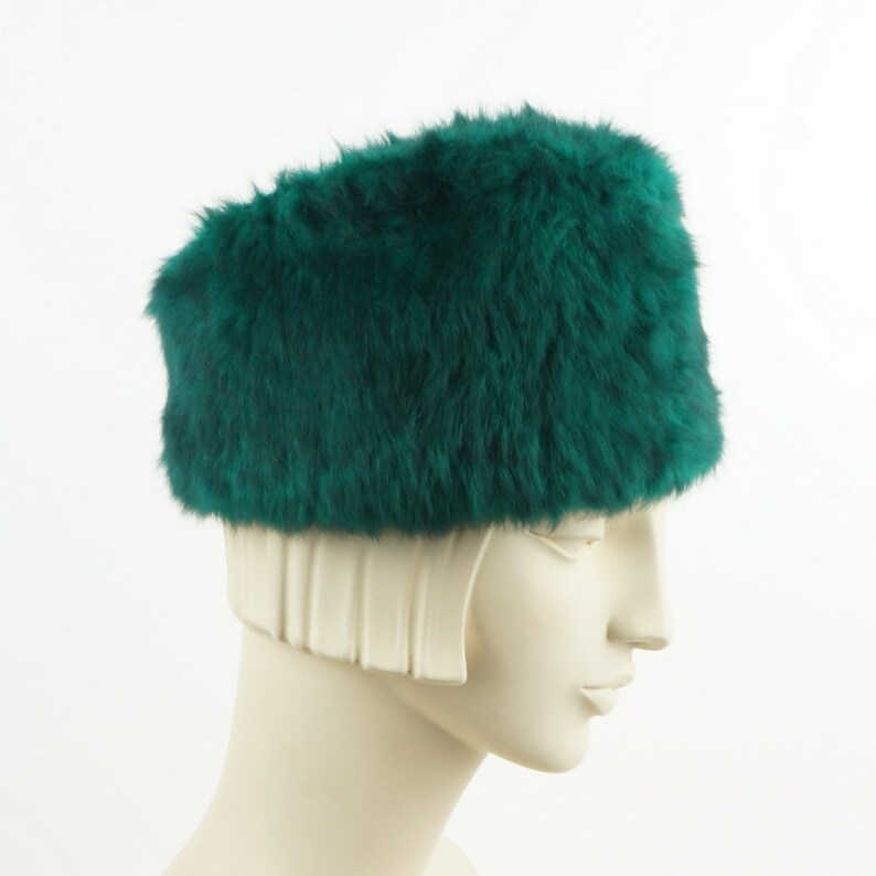 Emerald Green Cossack Hat for Women, Handmade Fur Felt Hat, Winter Hat Ladies image 4