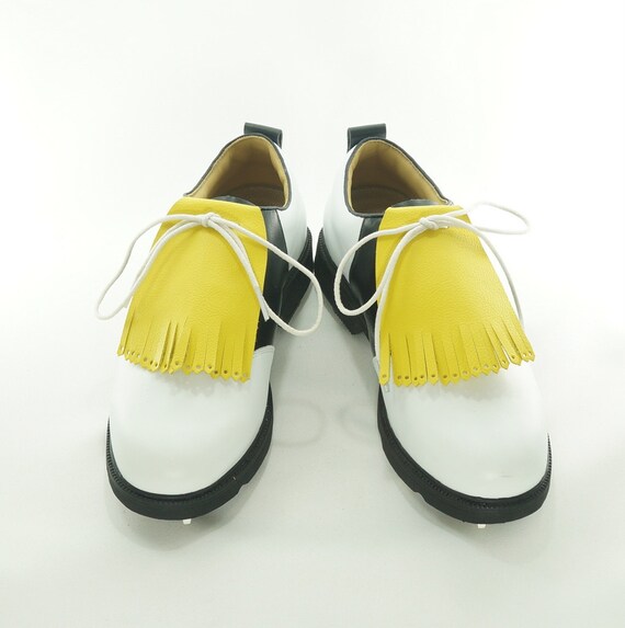Yellow Kilties For Mens Golf Shoes Lindy Hop Swing Dance Shoes Golf Gift Fatjer Golf Gift Ideas Leather Kilty Golf Presents Golf Stuff