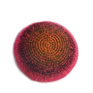 Jerusalem Sunset Kippah, Multicolored Kippa,  Crochet Knitted Yarmulka, Yarmulke, Kippas, Kippot, Kipah, Handmade Yarmulka, Size S/M