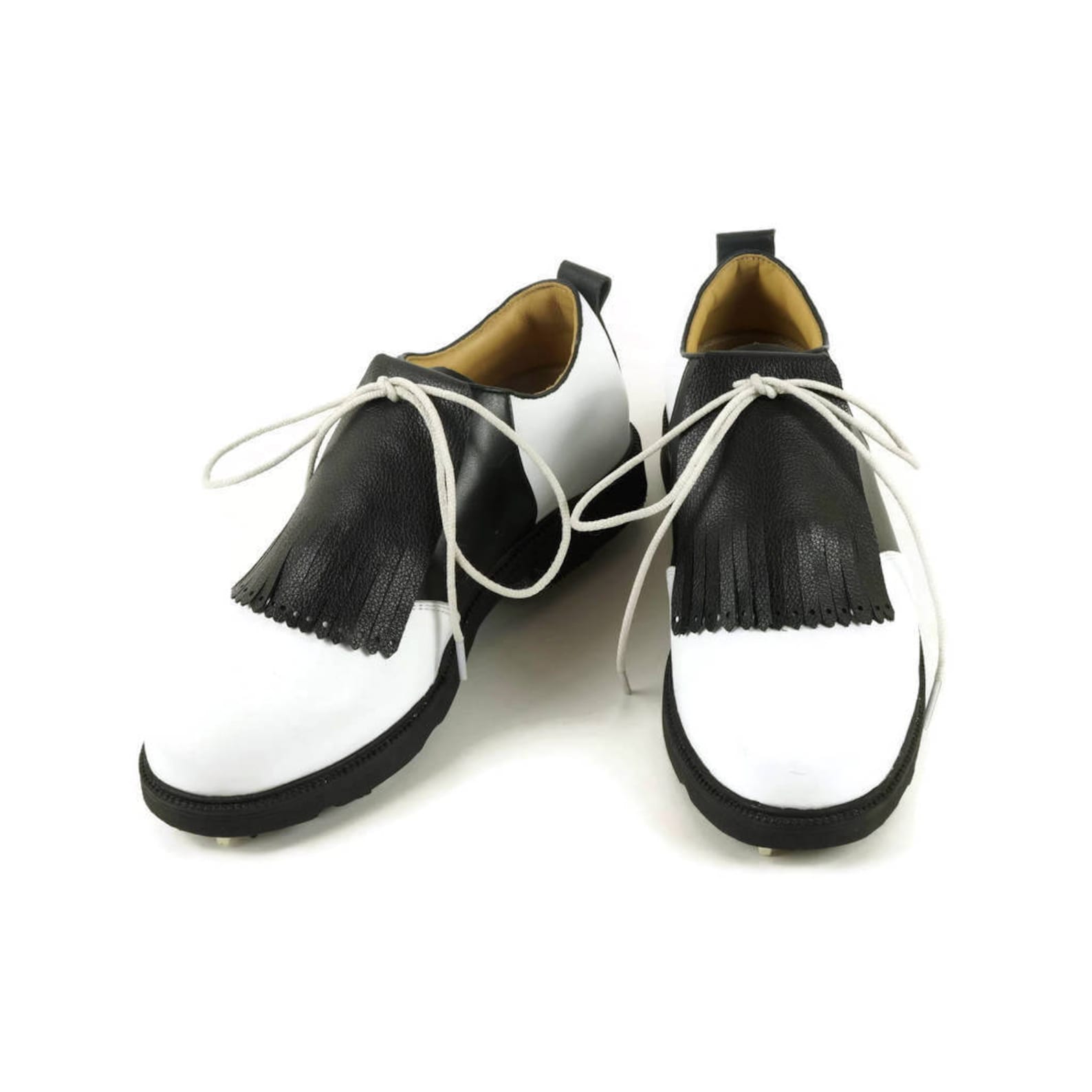 Black Leather Kilties for Mens Golf Shoes, Leather Shoe Fringes, Golf Gift for Dad, Golf Stuff