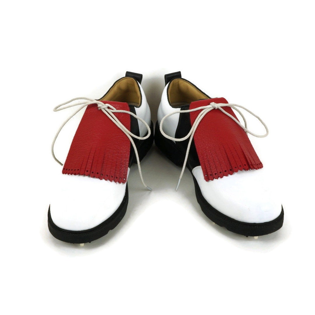 Red Leather Kilties for Mens Golf Shoes, Golf Shoe Kilties, Golf Gift for Dad, Best Gifts for