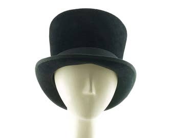 Black Top Hat, Felt Hat, Black Hat for Women, Ladies Hat, Monopoly Hat, Ladies Top Hat, Tall Top Hat, Easter Hat, Mens Top Hat