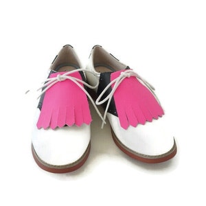 Neon Pink Hot Pink Kilties for Womens Golf Shoes, Bowling Shoes, Swing Dance Shoes, Shoe Fringes, Golf Gifts for Women Golf Accessories