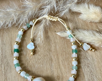 Pulsera deslizante, perla de agua dulce, nácar.