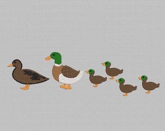 Family of ducks Embroidery design, Duck embroidery, Duck mini Embroidery. Duck baby design, Mallard duck Embroidery, 3 Sizes