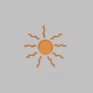 Sun embroidery design, sun machine embroidery designs, embroidery pattern, embroidery files, small sun mini embroidery designs, 5 Sizes