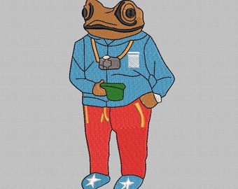 El Coqui Concho embroidery File Machine, DTMF Coqui embroidery design, Puerto rico coqui file, 4 Sizes