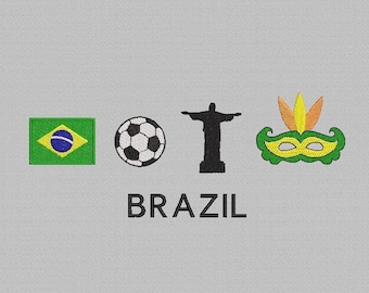 Borduurontwerp Brazilië, carnavalsmasker, machineborduurbestand (3 maten)