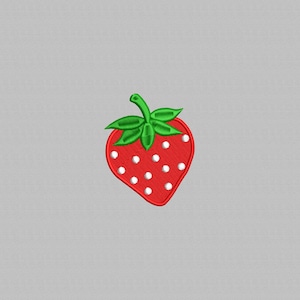 Mini Strawberry Embroidery Design, Strawberry Embroidery File, Strawberry Embroidery, Fruit Embroidery pattern, Instant download, 4 Sizes