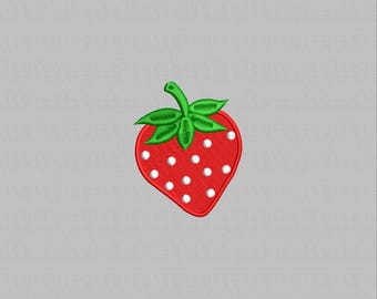 Diseño de bordado de mini fresas, patrón de bordado de frutas (descarga instantánea)